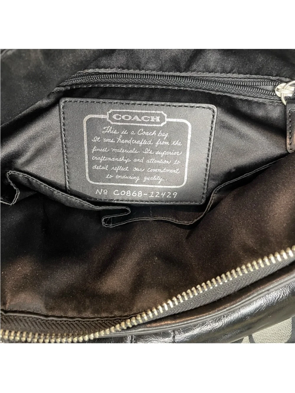 Coach Signature Canvas Tote in Black and Gray - Picture 10 of 13
